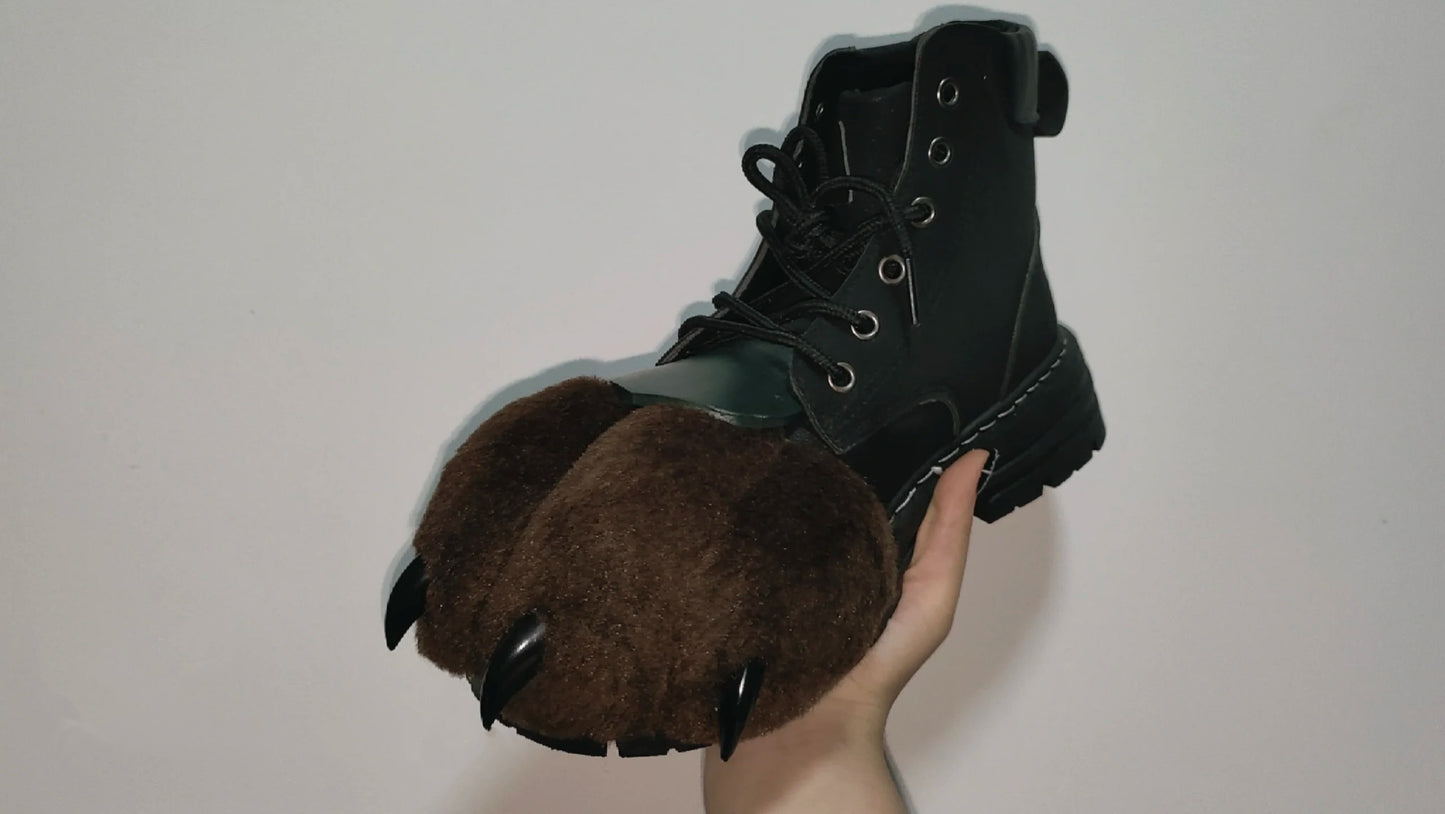 Black leather shoes, brown paws, black nails. Pawshoes can be customized in various color  fursuit  furry