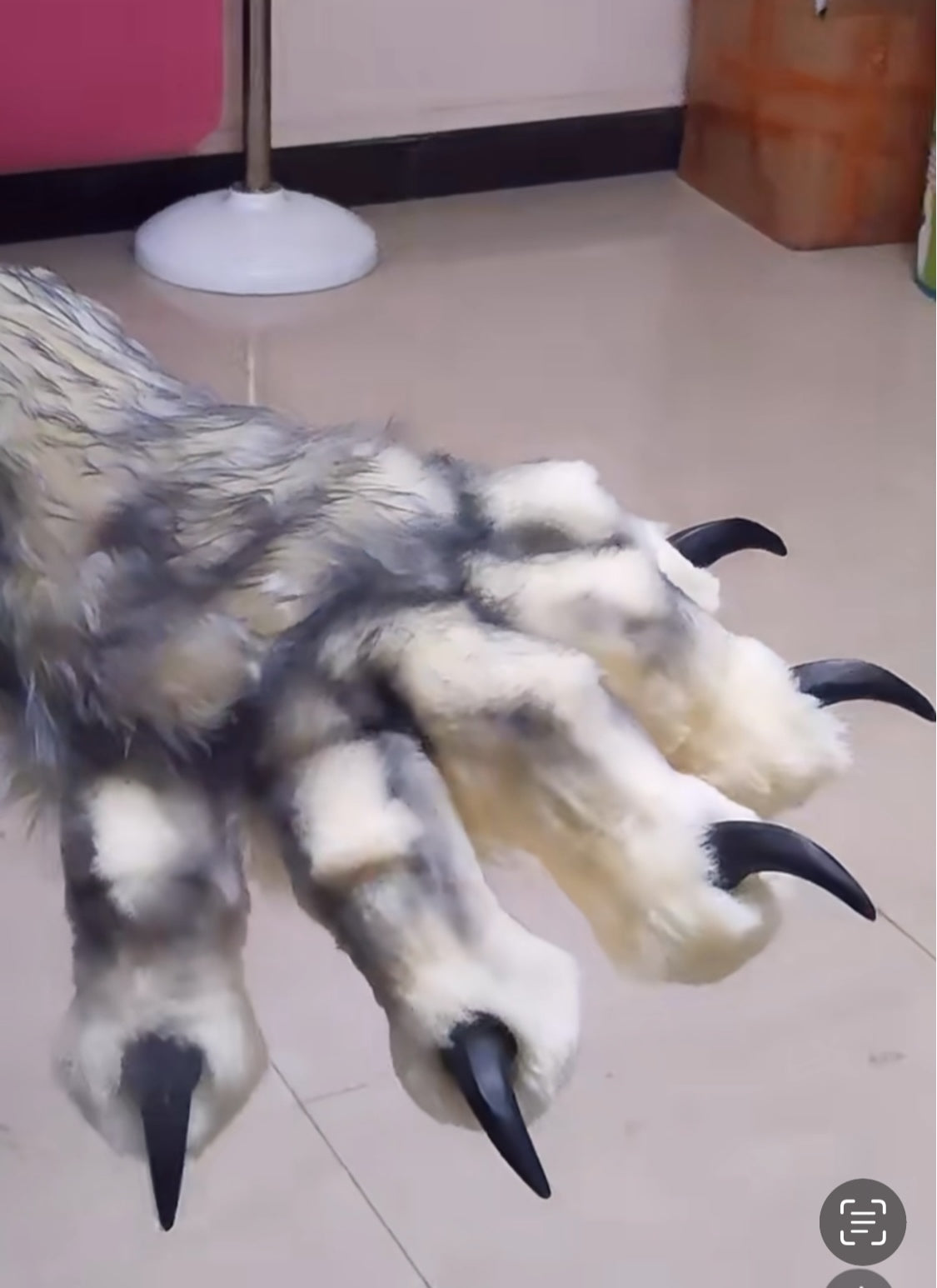 Light yellow and gray realistic tiger paws fursuit paws available for custom orders