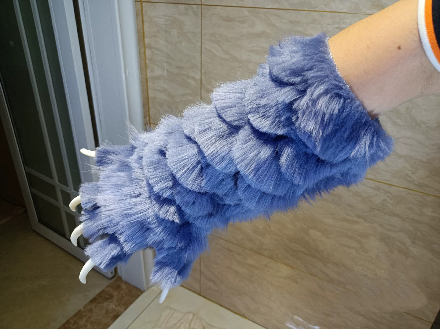 Scale-shaped fur fabric, dragon claws, customizable colors, custom fursuit, furry