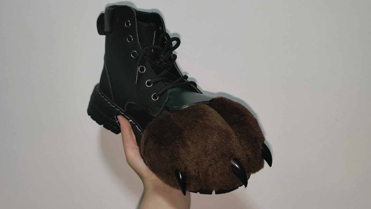 Black leather shoes, brown paws, black nails. Pawshoes can be customized in various color  fursuit  furry