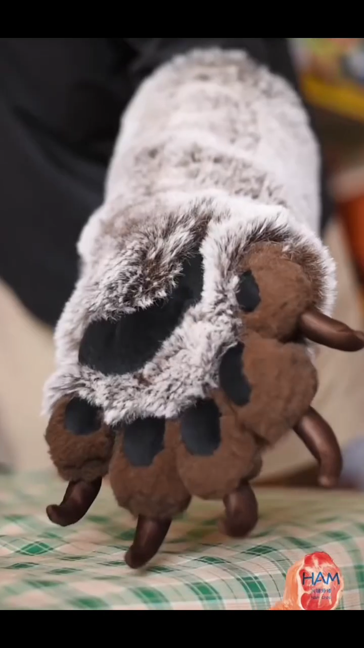 Brown paws, snow-white fur, brown bear fat paws, fursuit paws, furry, customizable colors